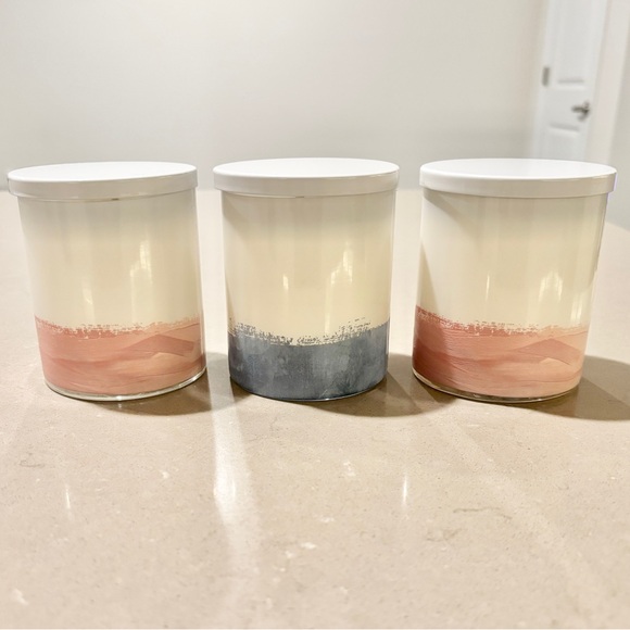 3 Bath & Body Works White Barn Candle Trio Luxe Cotton Fresh Rainfall Linen - Picture 2 of 4